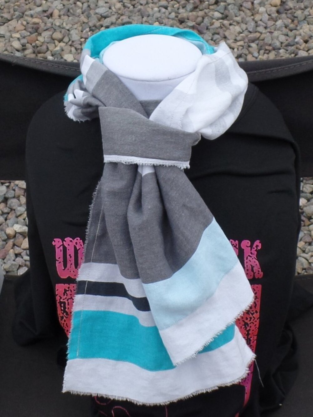 Hand Crafted LOOP-IN SWAG Scarf CLASSIC STRIPE - Picture 10 of 12